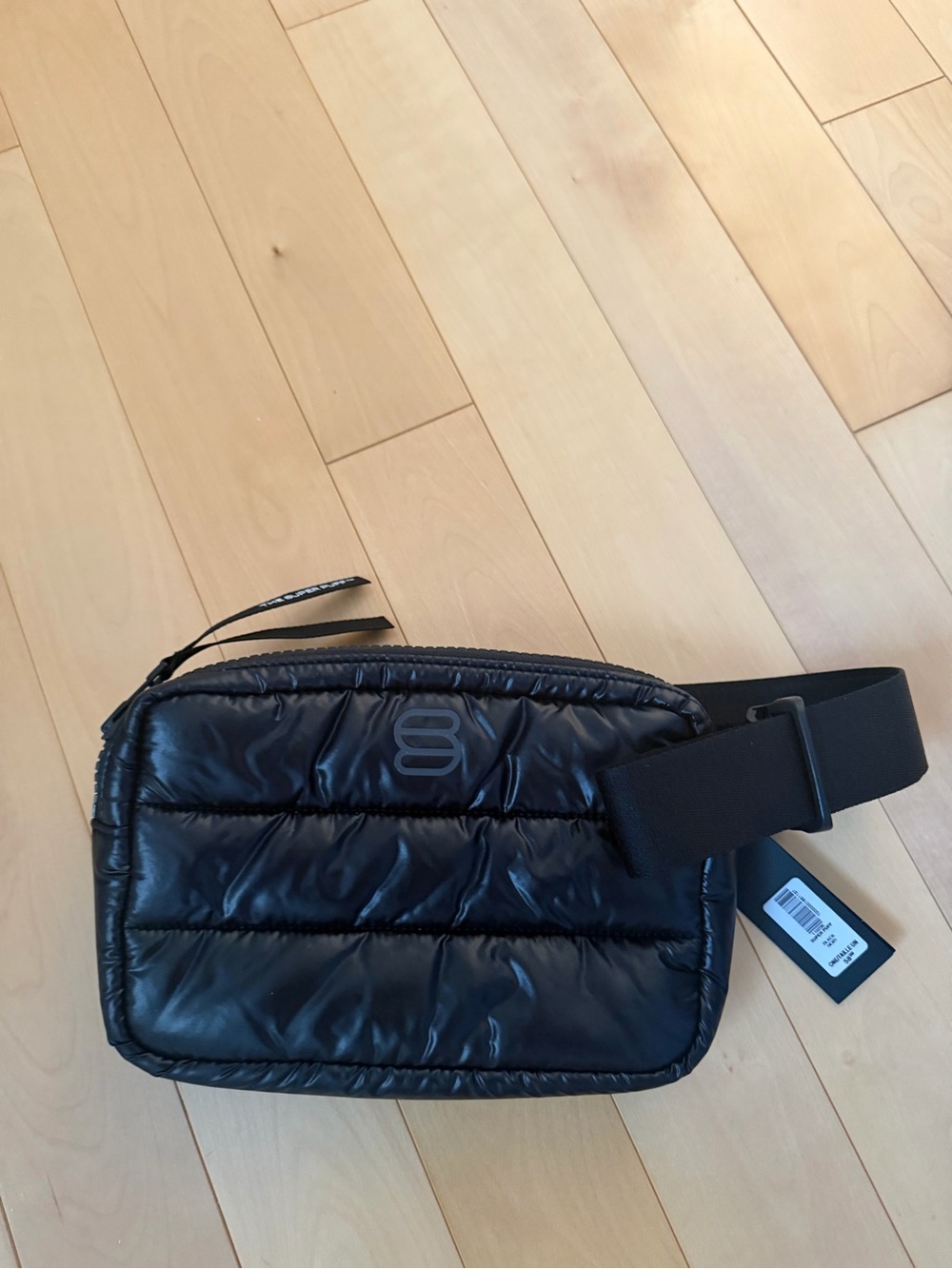 Aritzia Black Quilted Puffer Crossbody Belt Bag